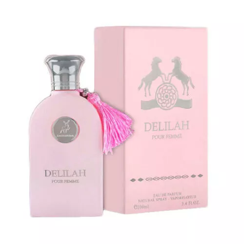 Frasco de perfume feminino DELILAH rosa claro com caixa cor-de-rosa