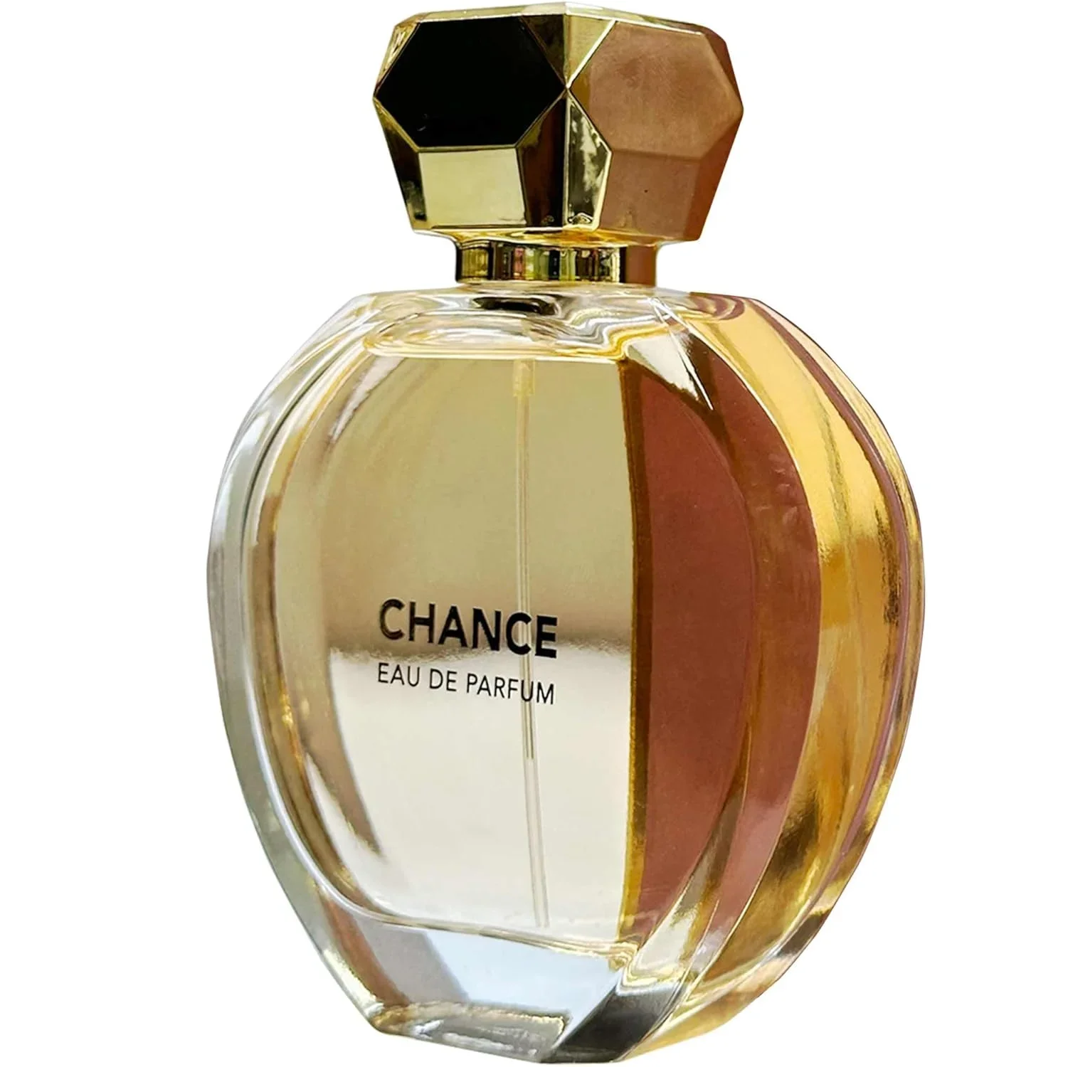Frasco de perfume Chance Eau de Parfum com tampa dourada