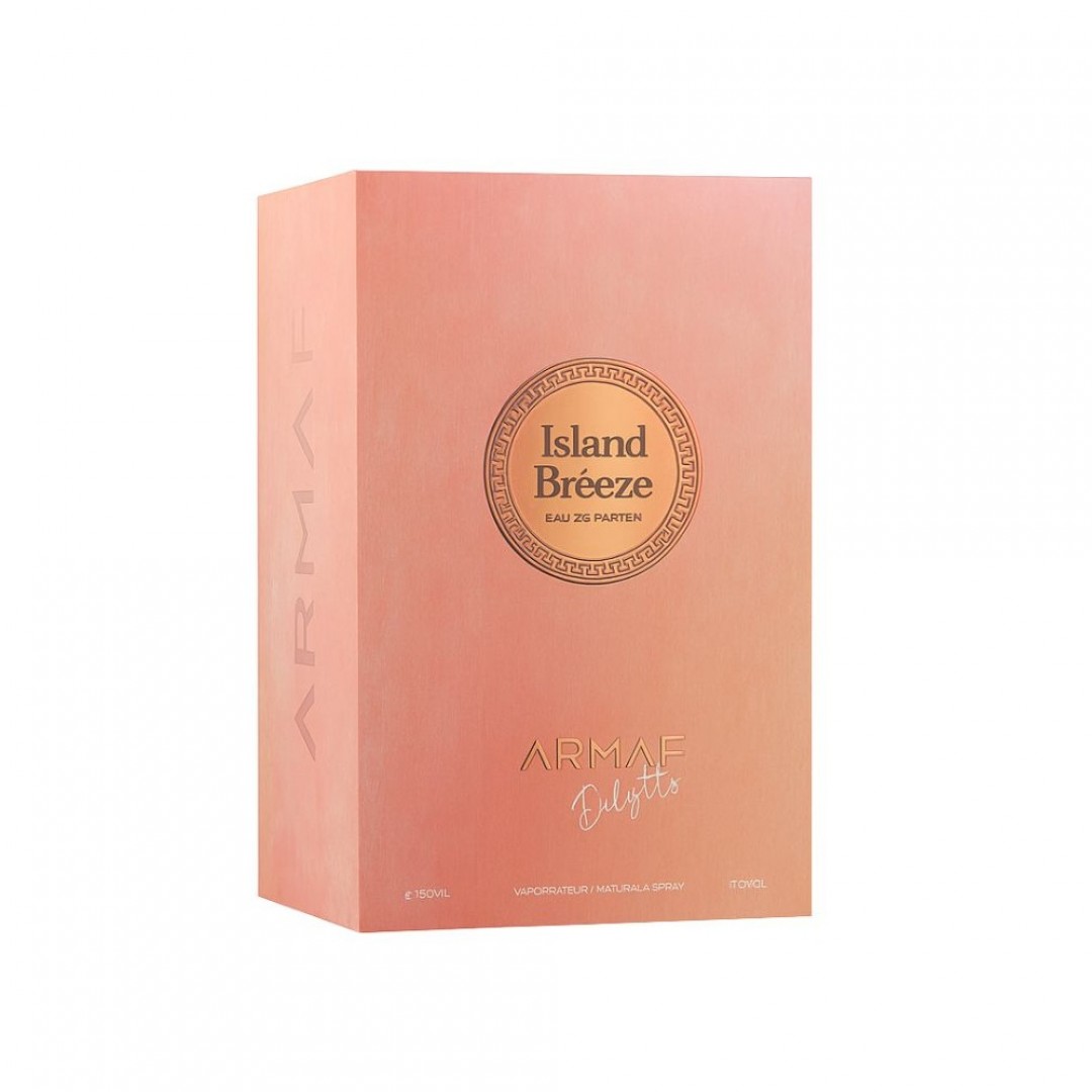 Caixa cor de rosa de perfume Island Breeze Armaf.