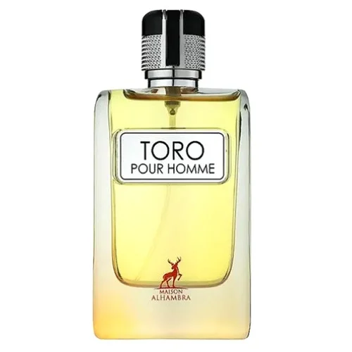 frasco de perfume TORO POUR HOMME da MAISON ALHAMBRA