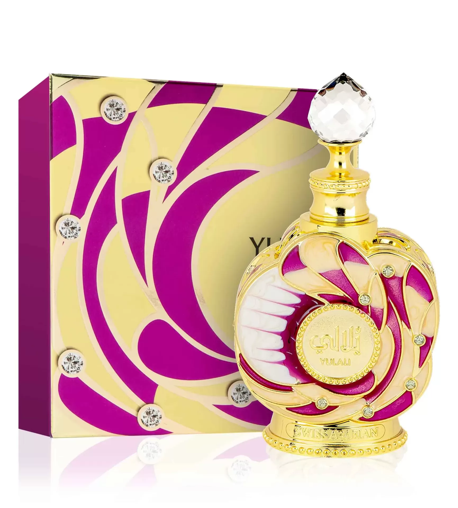 Frasco de perfume decorativo com embalagem colorida
