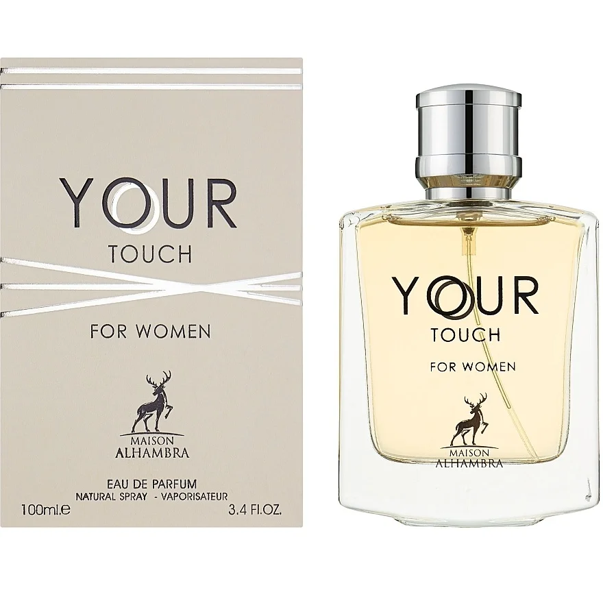 Frasco de perfume Your Touch e sua embalagem