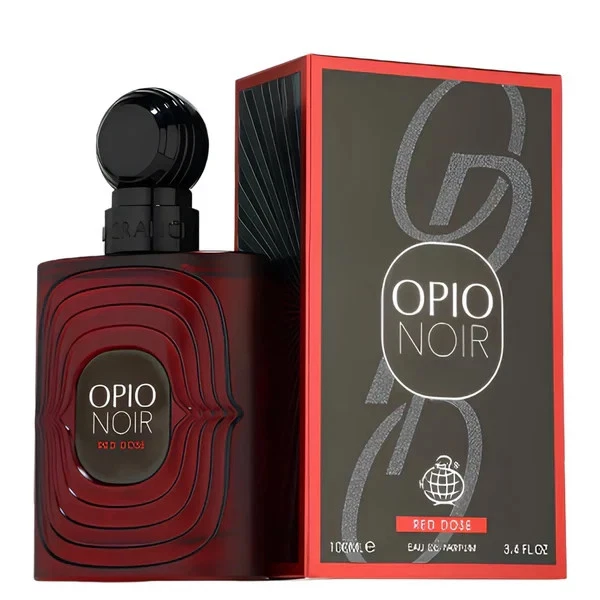 Frasco de perfume OPIO NOIR RED DOSE com caixa