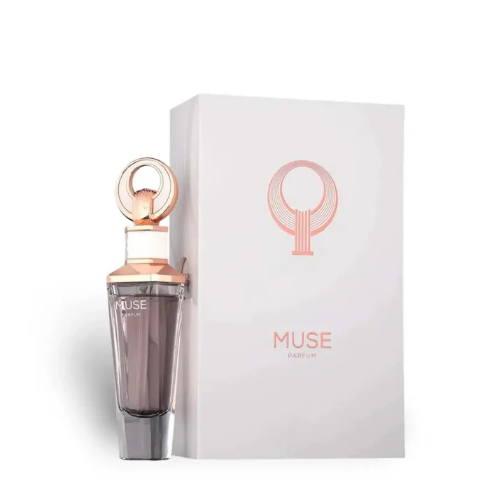 Frasco de perfume MUSE com caixa branca