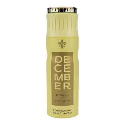 Frasco amarelo de spray perfumado com rótulo dourado