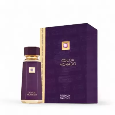 Perfume COCOA MORADO na embalagem roxa com detalhes dourados