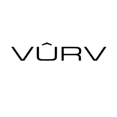 Logótipo VÛRV em letras brancas num fundo preto