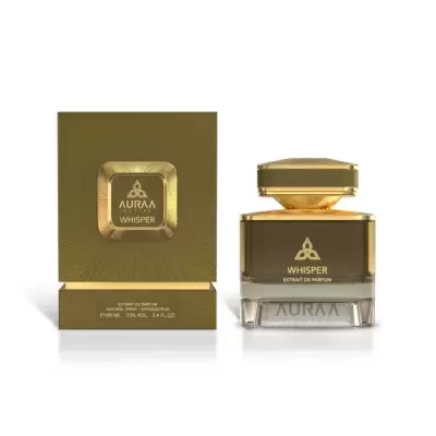 Perfume extrato de perfume WHISPER AURAA DESIGN com frasco e caixa dourada