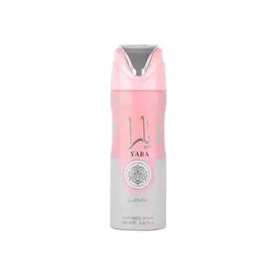 Desodorizante spray Yara Luxberry rosa e branco 200 ml