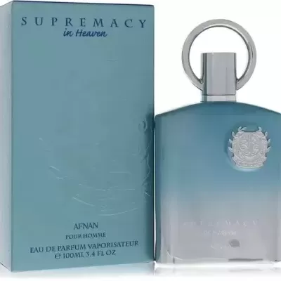 Frasco e caixa de perfume masculino Afnan Supremacy in Heaven azul degradê
