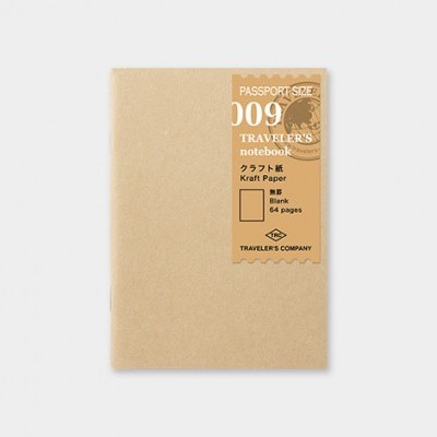 Caderno passport com capa de papel kraft e rótulo na frente