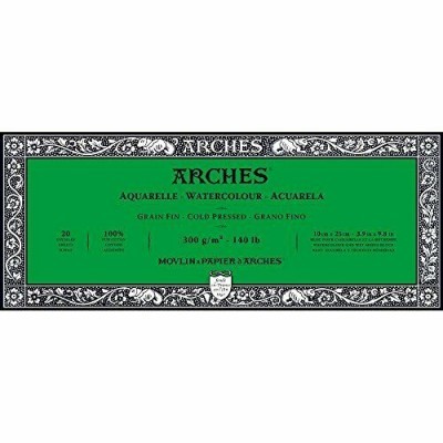 Bloco de papel para aguarela Arches verde e preto