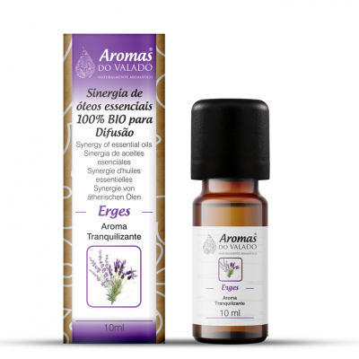 Frasco e caixa de óleo essencial Aromas do Valado Erges