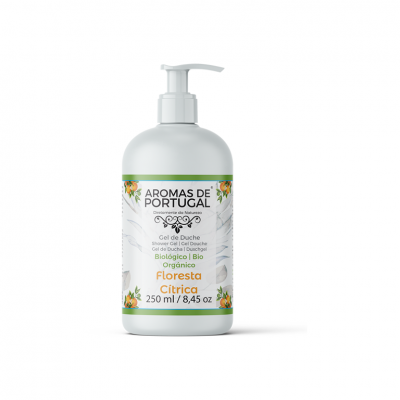 Gel de duche Aromas de Portugal Floresta Cítrica 250 ml com doseador branco