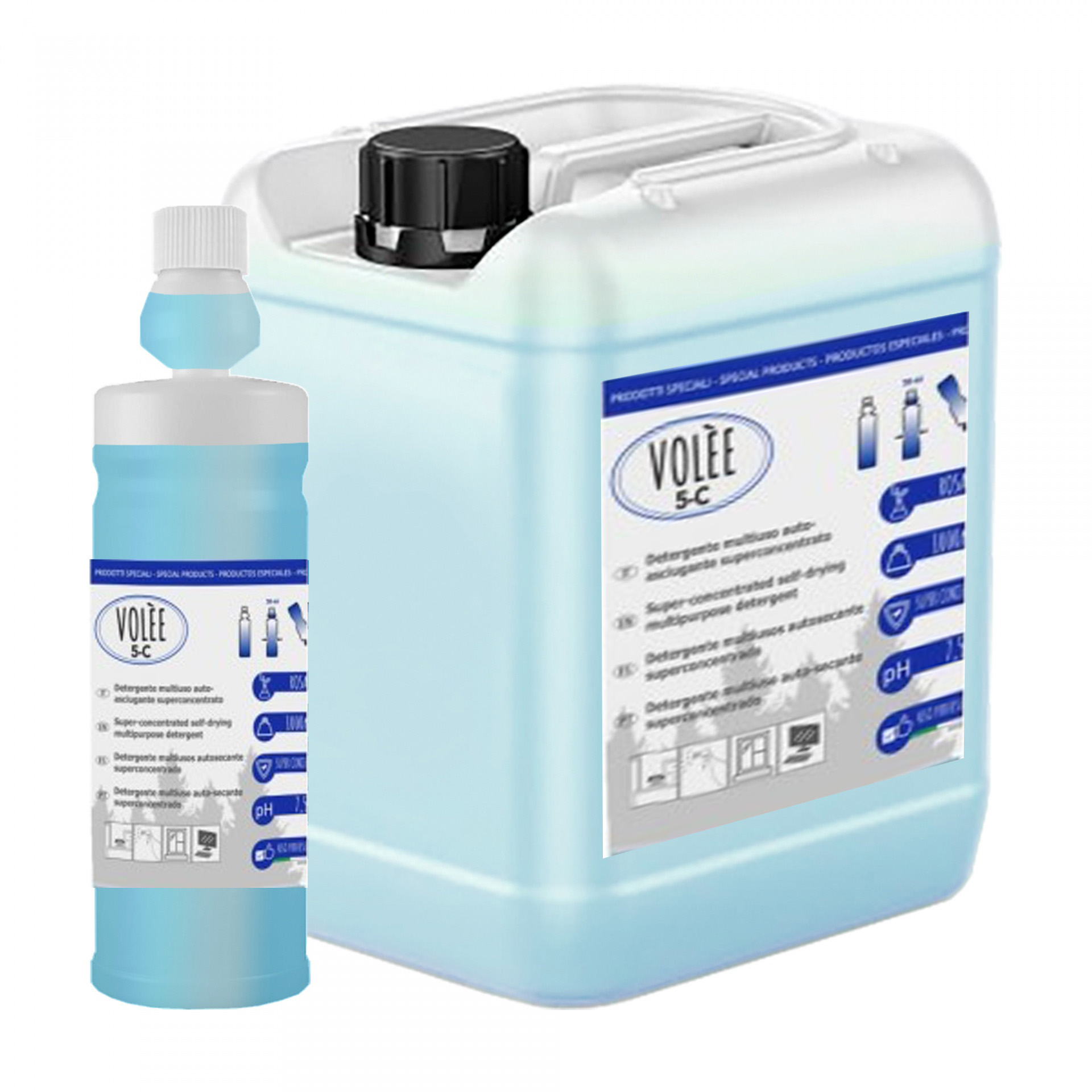 Volèe 5-C detergente líquido Volée 5-C em frasco pequeno e litro grande