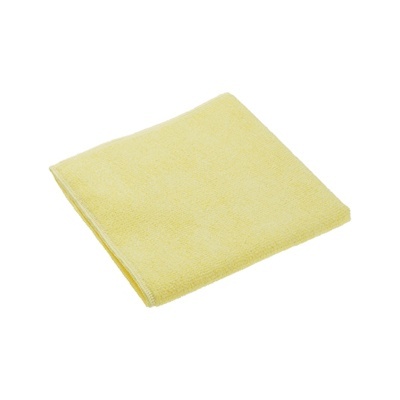 Toalha de microfibra amarela clara dobrada