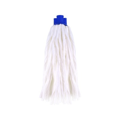 Mop de tiras brancas com suporte azul