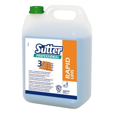 Recipiente plástico translúcido com tampa verde e etiqueta Sutter PROFESSIONAL RAPID UHS