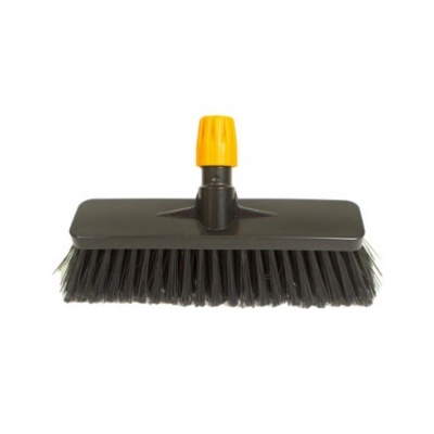 Escova de limpeza preta com encaixe amarelo para cabo