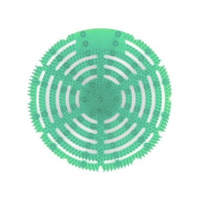 Filtro de sanita redondo verde com ranhuras e relevos