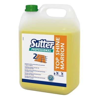 Frasco amarelo Sutter Professional Top Shine Marron para limpeza de pavimentos