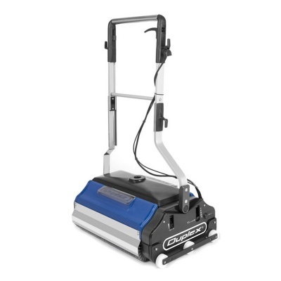 Robô de limpeza Duplex preto e azul com pega ajustável