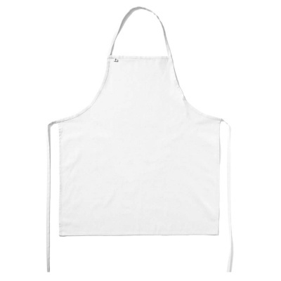 Avental branco simples com alças para pescoço e cintura