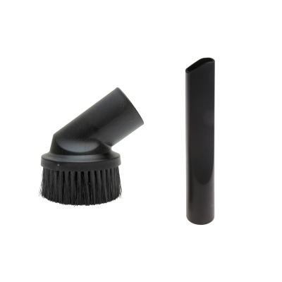Acessórios para aspirador: escova redonda com cerdas e tubo comprido pretos