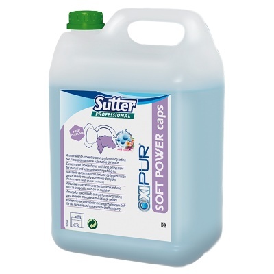 Recipiente plástico com detergente líquido Sutter Professional OXI PUR Soft Power Caps