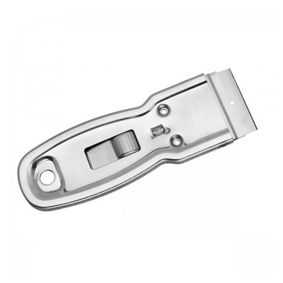 Raspa vidros de metal prateado com botão deslizante