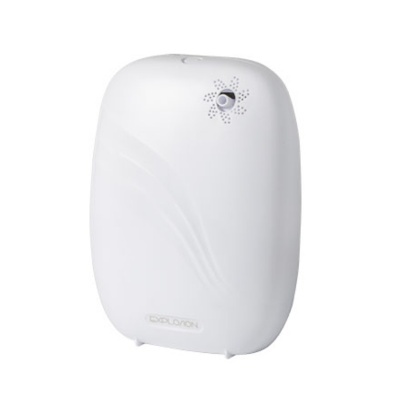 Dispensador automático branco de plástico com pequena abertura e design liso