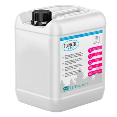 Bidão branco de detergente concentrado Plumatic 4 Sky para roupas delicadas
