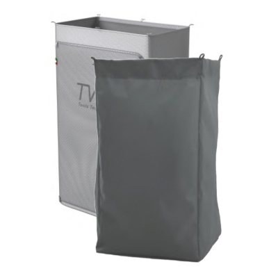 Cesto de roupa dobrável com saco cinzento