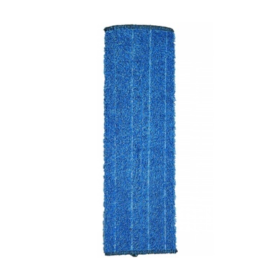 Pano ou esfregona azul com textura felpuda e linhas verticais claras