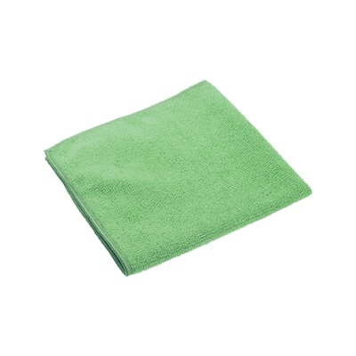 Pano de microfibra verde dobrado