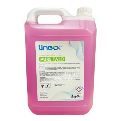 Recipiente rosa de detergente desinfetante Linea Pro PURE TALC 5 litros