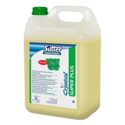 Garrafão amarelo claro com detergente Sutter Professional Crystal Super Plus