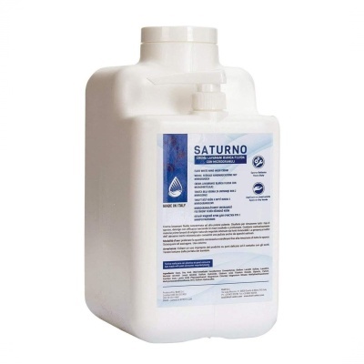 Frasco branco de plástico com etiqueta azul e texto detalhado