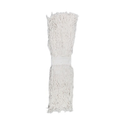 Rede têxtil branca enrolada, com fios soltos nas extremidades