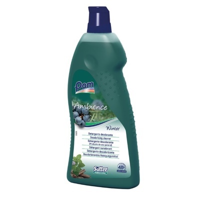 Detergente Dom Ambience Winter em embalagem plástica verde com tampa azul