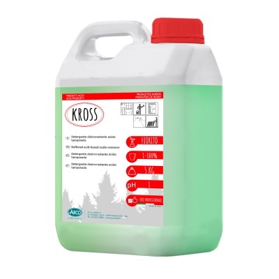 Recipiente de detergente ácido Kross 5 litros com líquido verde