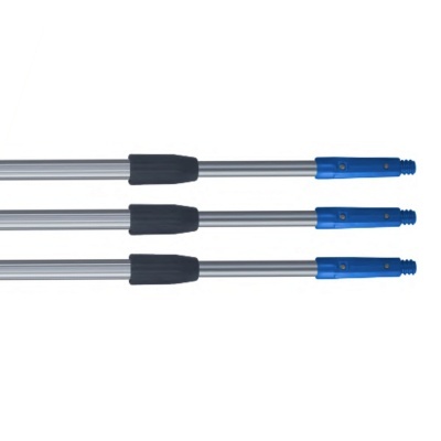 Varas telescópicas metálicas com pega preta e extremidade azul