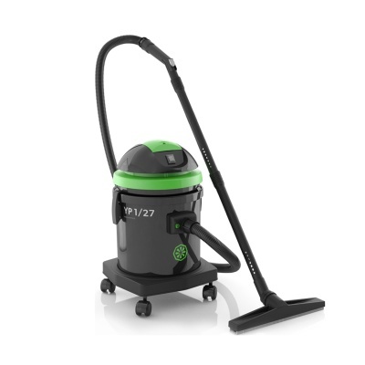 aspirador industrial cinza e verde com mangueira preta