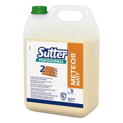 Bidão de plástico branco com tampa verde e rótulo Sutter Professional Meteor Matt