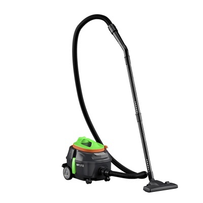 aspirador de pó preto e verde com mangueira e rodas