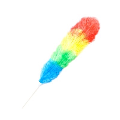 Pena espanadora multicolor sobre fundo branco