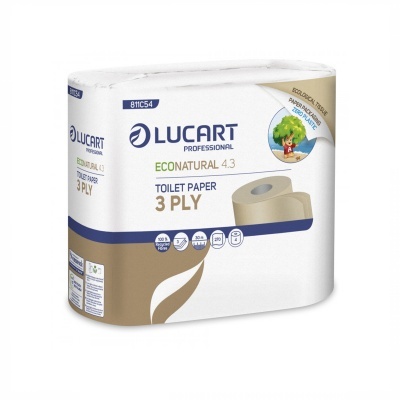 Pacote de papel higiénico Lucart Professional EcoNatural 4.3 3 camadas
