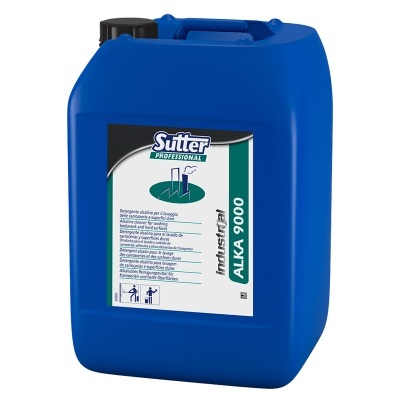 Contentor azul de plástico para limpeza com rótulo Sutter Professional ALKA 9000