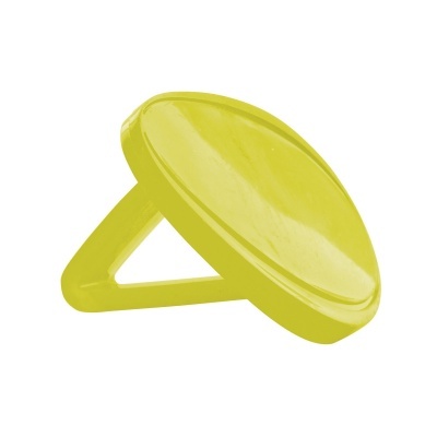 Anel de plástico amarelo com superfície lisa