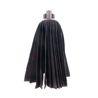 Cabeça de esfregona preta em microfibra com suporte metálico